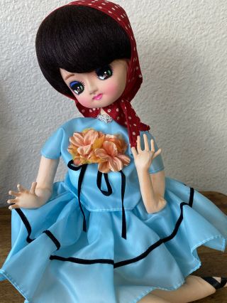 Vintage Big Eye Pose Bradley Boudoir Sitting Doll Japan Mod 1960’s - 70’s
