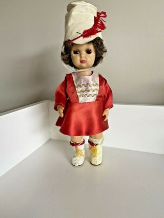 Vintage Tiny Terry Lee Doll 1950 Brunette Walker With Majorette Outfit