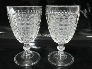 2 Eapg Adams & Co Clear Thousand Eye Goblets Late 1800 