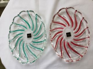 Mikasa " Peppermint Swirl " Oval Candy Dishes