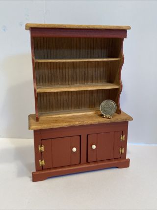 Vintage Artisan Palmer Daugherty Stepback Hutch Dollhouse Miniature 1:12 Euc