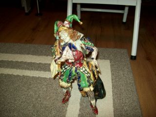 Unique Jester Doll Figurine 13 " Heavy Resin