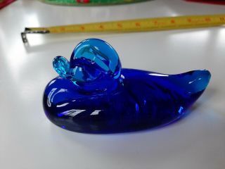 Cobalt Blue Glass Duck