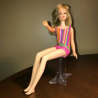 Vintage Mattel Blond Francie Barbie Doll W/original Swimsuit & Hi - Teen Outfit