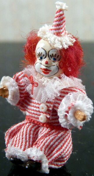 Vintage Artist L.  Bauer Clown Doll Toy 1:12 Dollhouse Miniature