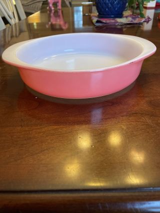 Vintage Pyrex Oven Ware Pink 8 " Round Pie Plate Or Casserole Dish 221