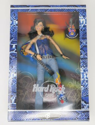 Barbie Doll Mattel 2005 Hard Rock Cafe 3 Silver Label Blue Brunette