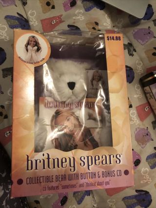 Britney Spears Official Teddy Bear Bonus Cd / Collectible Button,  2000,