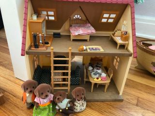 Calico Critters Cozy Cottage House With Furniture And Family