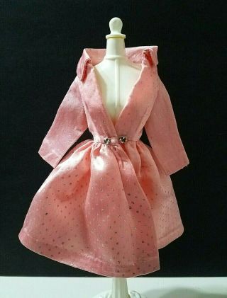 Vintage Barbie 1963 Fashion Pak Pink Satin Glitter Sparkle Coat Mattel Japan
