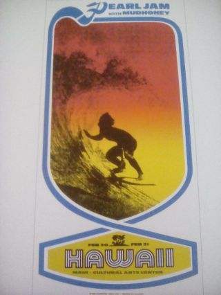 Pearl Jam Maui Hawaii 1998 Tour Poster 26x13cm From Book To Frame?