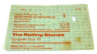 Vintage The Rolling Stones European Tour Music Concert Ticket Stub 1973