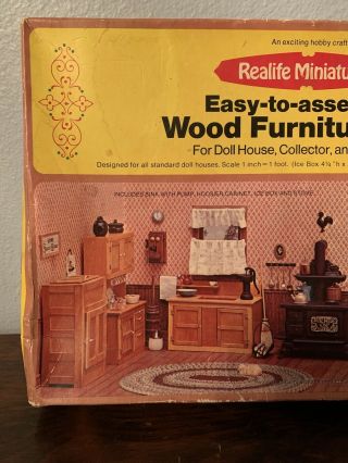 VTG Real life miniatures easy to assemble wood furniture kit for doll houses 2