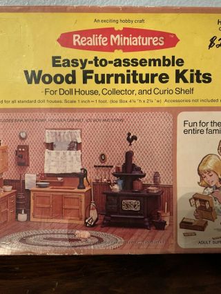 VTG Real life miniatures easy to assemble wood furniture kit for doll houses 3