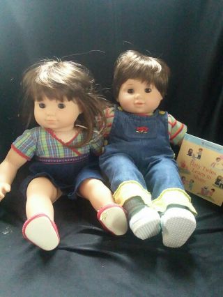 American Girl Bitty Baby Twins Brunette Boy And Girl.  2013