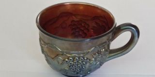 Antique Northwood Grape & Cable Amethyst Carnival Glass Punch Cup Near