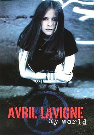 Avril Lavigne " My World " Poster From Asia - Arms Crossed Over Knees,  Looking Up