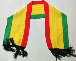 (bob Marley) Rasta Reggae Ethiopia Flag Coloured Vintage 1980s Scarf Postfree Uk