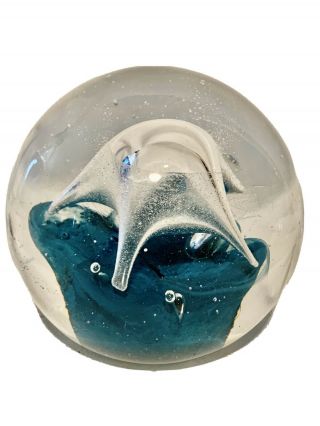 Dynasty Gallery Heirloom Collectibles Glass Paperweight Art Hand Blown Bubbles