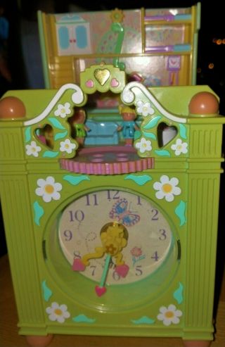 Vintage Rare Polly Pocket Funtime Clock ⏲️ 1991 - With 2 X Figures