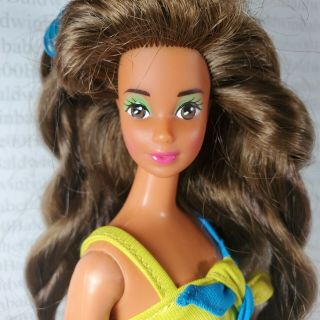 (db2 Dressed Barbie 1989 Wet N Wild Teresa Steffie Face Doll For Ooak Display