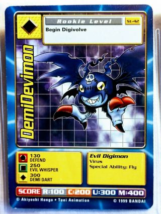 Bandai Digimon Card St - 42 Demidevimon Rookie Level - Vintage 1999.  Nm To Lp