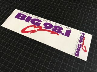Big 98.  1 Ksiq Fm Radio Station Bumper Sticker Soft Rock Iheart San Francisco Ca