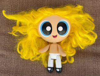 Powerpuff Girls Bubbles Doll 7 " Cartoon Network Brushable Hair Hard Doll