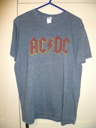 Ac/dc - 2016 Vintage " Ac/dc " Grey T - Shirt (l)