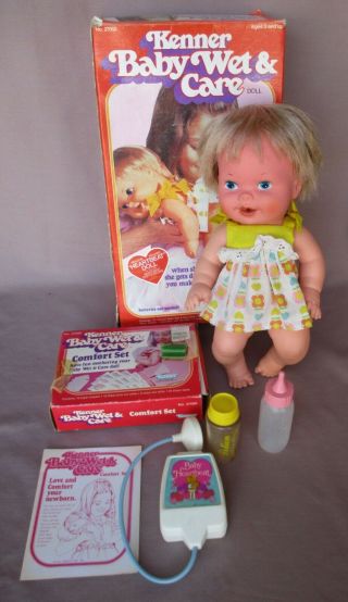 Vintage 1978 13 " Kenner Baby Wet & Care Doll,  Box & Comfort Care Set & Stethes.