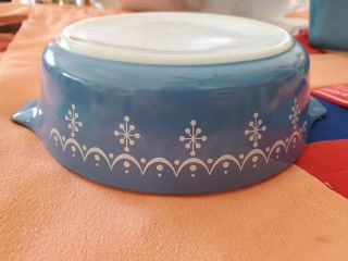 Pyrex 471 Blue & White Snowflake Garland One Pint Dish (no Lid) 1 Pt Euc