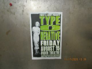 Type O Negative Ogden Theatre Denver 2003 Show Poster Twist & Shout/nipp