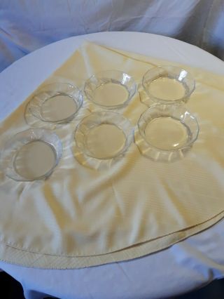 Vintage Bormioli Rocco Oxford Pattern Glass Set Of 6 Bowls 7 " Pre - Owned