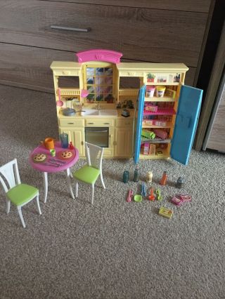 Barbie Play All Day Vintage Kitchen 2002 And Accessories Set,  Mattel Barbie Food