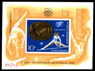 1976 Montreal Olympics/canada,  Nadia Comaneci,  Gymnastics,  Romania,  Bl.  138,  Cv$50,  Mnh
