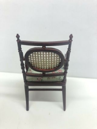 Dollhouse Miniature 1:12 Scale Bespaq Chair With Caning And Floral Design 3