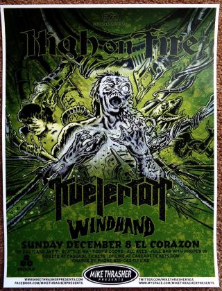 High On Fire 2013 Gig Poster Seattle Washington Concert