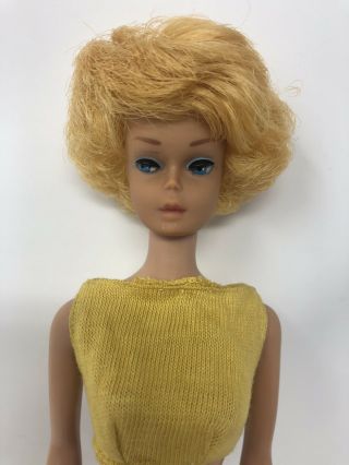 Vintage 1960s Mattel Lemon Blond Bubble Cut Barbie Doll