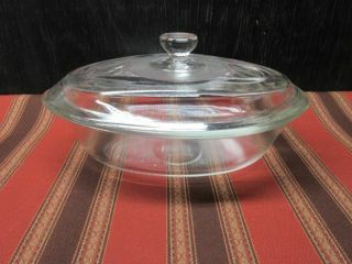 Vintage Glasbake Clear 1 Quart Oval Casserole Dish With Lid - J235