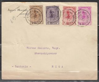 Belgium,  1932,  1938 2 Covers - Incoming Mail To Estonia & Latvia