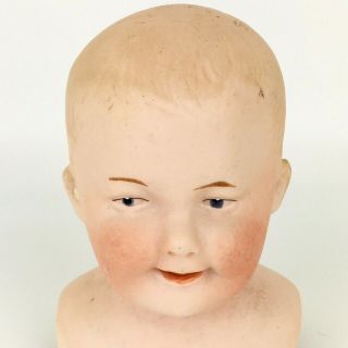 Antique German Bisque Head Character Baby Doll Head Boy 3.  5 
