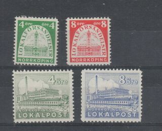 Sweden Locals,  Norrkoping Mh,  4 Stamps