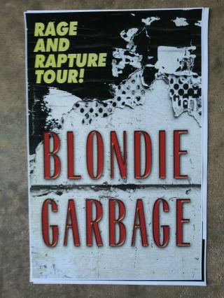 Blondie Garbage Rage And Rapture 11x17 Promo Tour Concert Poster Lp Cd