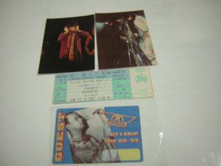 Aerosmith Ticket 7 - 4 - 1993 W/backstage Pass &unpublished Photos