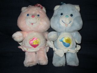 Vintage Care Bears Stuffed Plush Baby Hugs & Baby Tugs Euc
