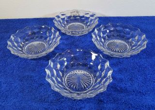 4 - Vintage Fostoria American Clear 5 " Bowl / Flared Fruit Nappy / Ice Cream Bowl