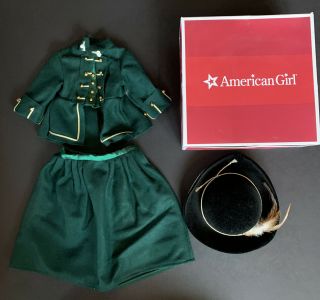 American Girl Felicity Green Riding Outfit Hat Jacket Skirt Box Retired Euc