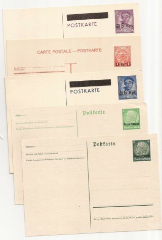 Luxembourg - 8 Postal Cards - Unused/used - 2 German Occupations