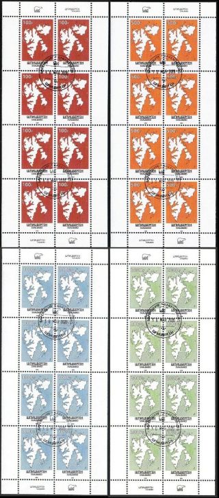 Svalbard Spitsbergen 2020 Definitives Maps Cto Full Sheet Local Stamps Arctic