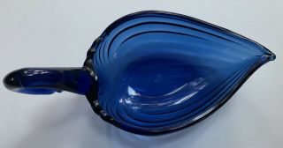 Heisey by Imperial Rare Cobalt Blue Large Swan Candy Nut Dish 8.  5 